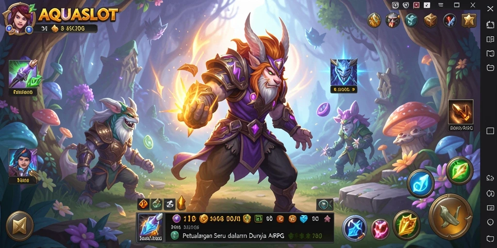 Menampilkan aksi menakjubkan dalam gameplay ARPG AQUASLOT.
