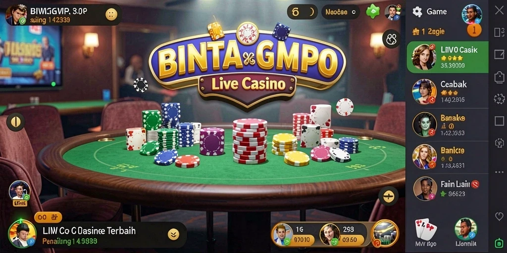 Tampilan interaktif permainan Live Casino BINTANGMPO yang menegangkan.