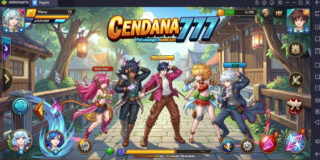 Screenshot gameplay CENDANA777 menampilkan pertarungan karakter anime yang epik.