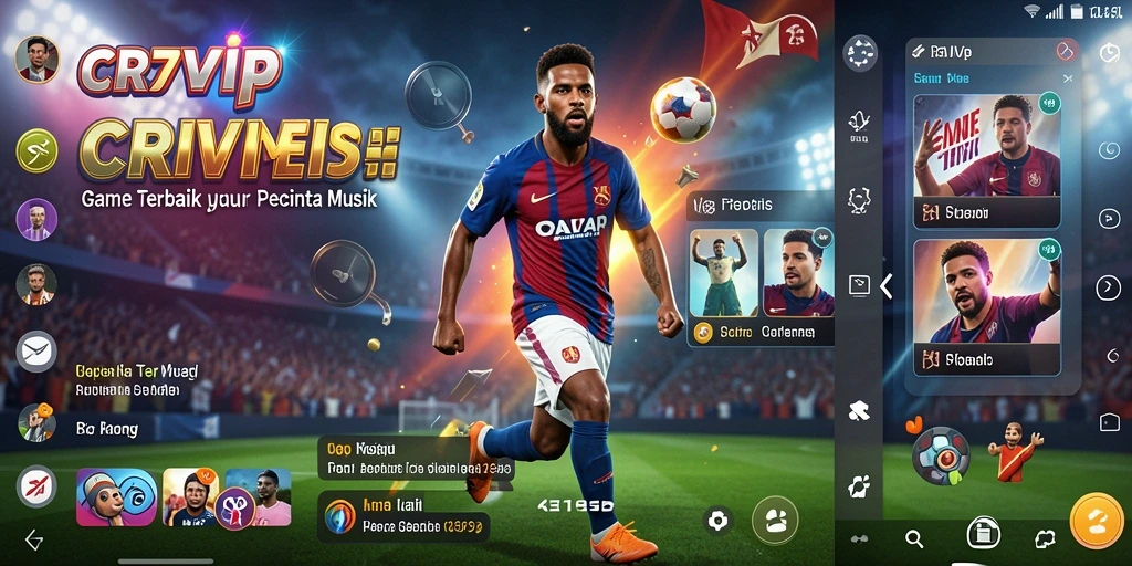 Tampilan gameplay interaktif dalam CR7VIP dengan lagu-lagu favorit.