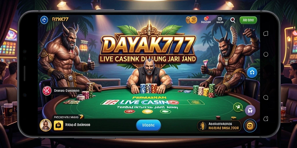 Screenshot DAYAK777 menampilkan dealer langsung dan permainan yang seru.