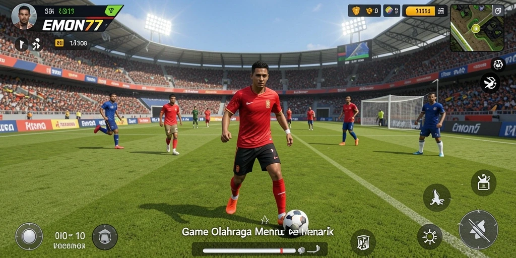 Tampilan gameplay EMON77 menampilkan aksi olahraga yang mendebarkan.