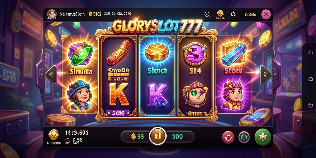 Tampilan gameplay menarik dari GLORYSLOT777 yang penuh warna.