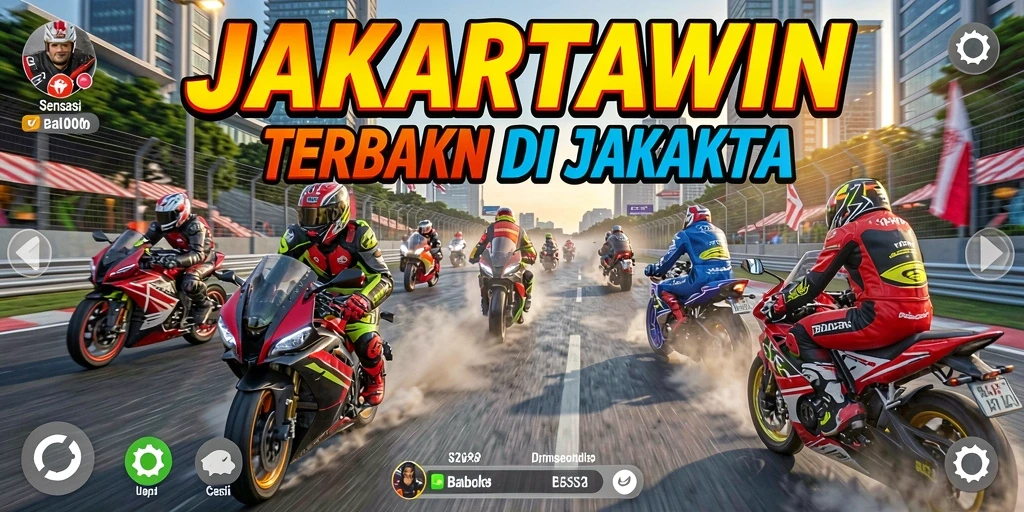 Tampilan menarik dari gameplay JAKARTAWIN dengan aksi balap motor yang mendebarkan.