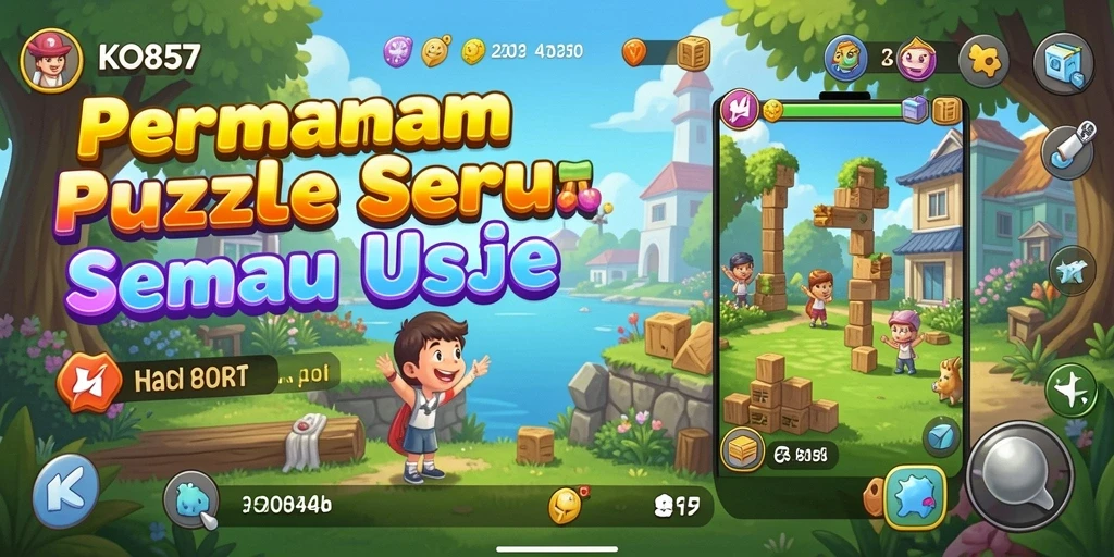 Tampilan gameplay KO857 dengan berbagai puzzle menarik.