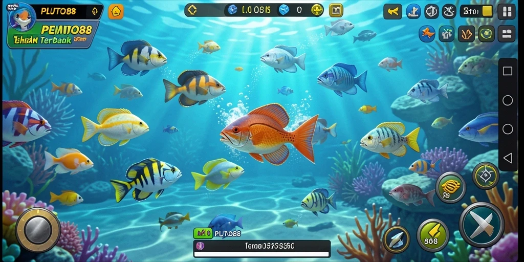 Tampilan gameplay seru Tembak Ikan di PLUTO88.