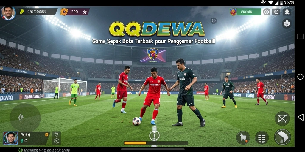 Screenshot gameplay QQDEWA menampilkan aksi seru dalam pertandingan Football.