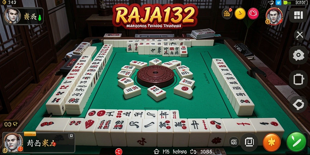 Tampilan gameplay RAJA132 dengan kombinasi Mahjong yang menarik.