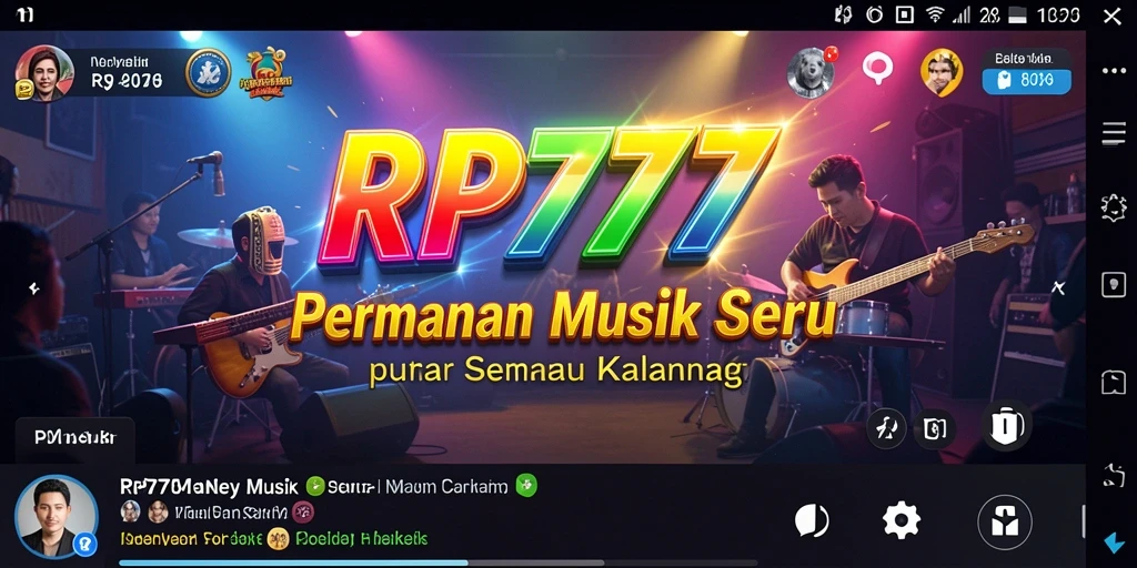 Tangkapan layar gameplay RP777 menunjukkan interaksi musik yang menyenangkan.