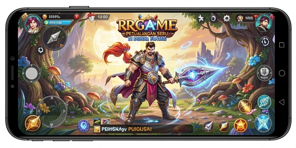 Tampilan gameplay menakjubkan dengan karakter dan latar belakang yang hidup.