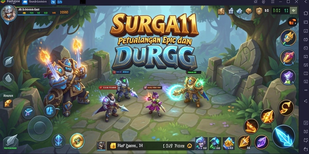 Screenshot menunjukkan aksi seru dalam pertarungan RPG SURGA11.