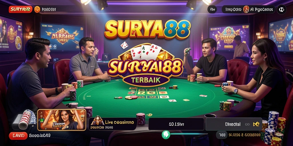 Tampilan gameplay Live Casino yang menegangkan dan interaktif di SURYA88.