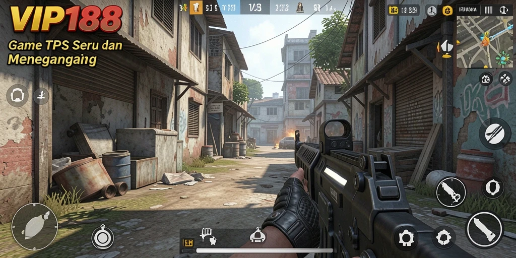 Tangkapan layar gameplay VIP188 yang menampilkan aksi TPS mendebarkan.
