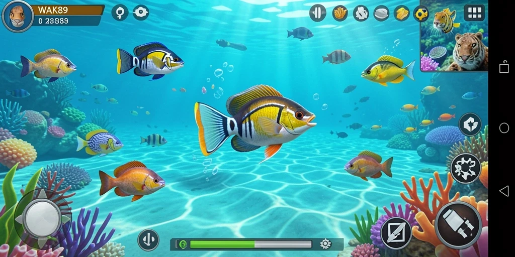 Screenshot gameplay WAK89 menampilkan momen menembak ikan yang seru.