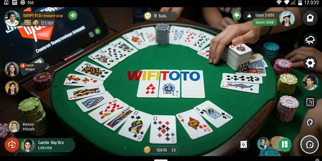 Screenshot WIFITOTO menampilkan gameplay Gaple yang seru dan interaktif.